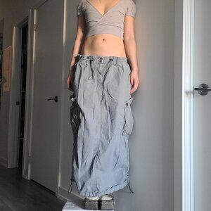 Y2k Vintage Garage Vintage Grey Cargo Long Maxi Skirt